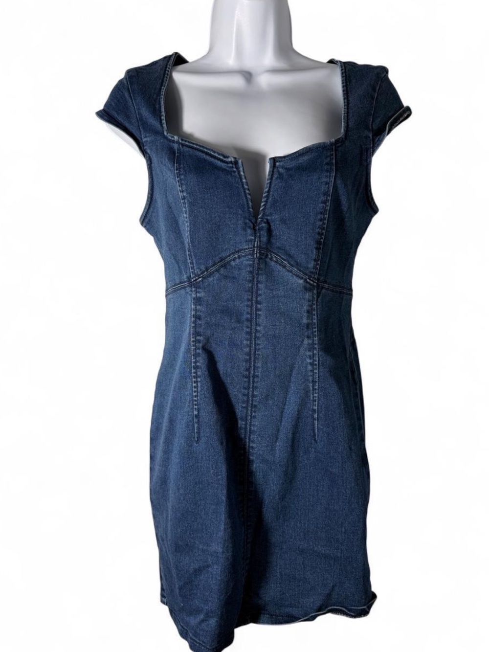 Free People Dark Blue Denim Lia Dress